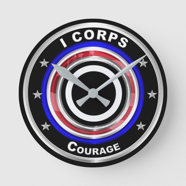 I Corps “America’s Corps” Keepsake Round Clock (Front)