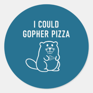 I Could Gopher Zza Funny Puns Jokes Sarcastic  Classic Round Sticker