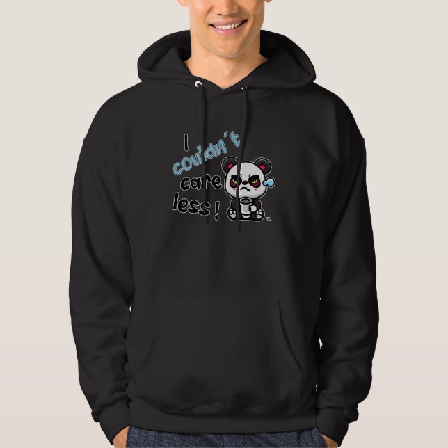I Couldn t Care Less  Grim Panda Statement Hoodie (Front)