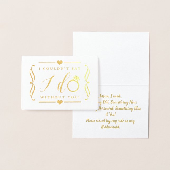 I Couldn't Say I Do Without You | Gold Foil Card (Display)