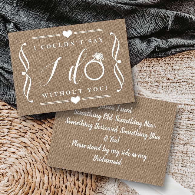 I Couldn't Say I Do Without You | Rustic Burlap Invitation (Creator Uploaded)