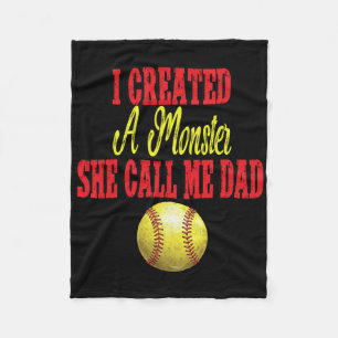I Created A Monster She Calls Me Dad Girl Softll C Fleece Blanket