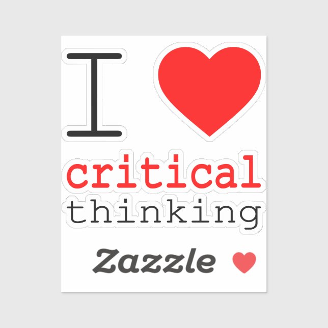I ❤️ critical thinking vinyl stickers (Sheet)