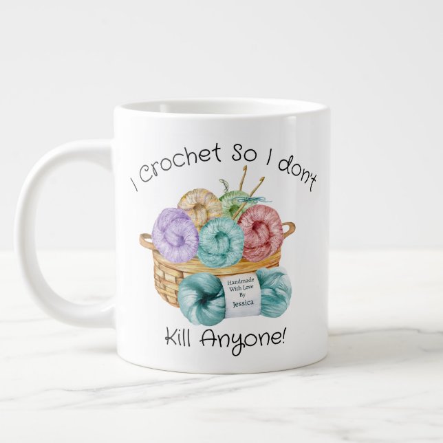 I Crochet Personalized Giant Coffee Mug (Left)