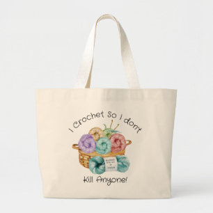 I Crochet Personalized Large Tote Bag