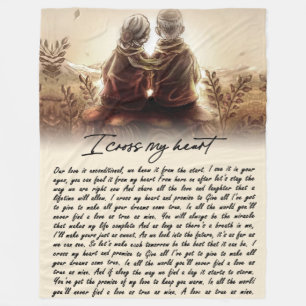 I Cross My Heart Couple Golden Anniversary Gift Fleece Blanket