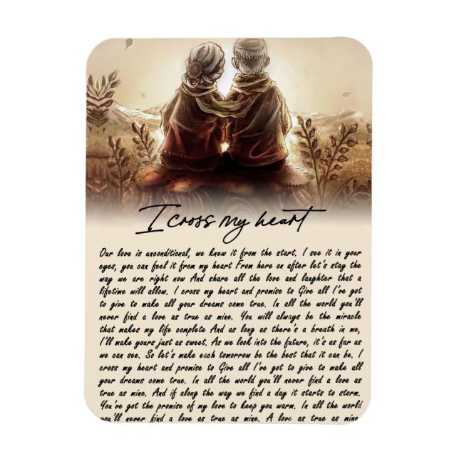 I Cross My Heart Couple Golden Anniversary Gift Magnet (Vertical)
