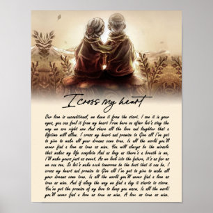 I Cross My Heart Couple Golden Anniversary Gift Poster
