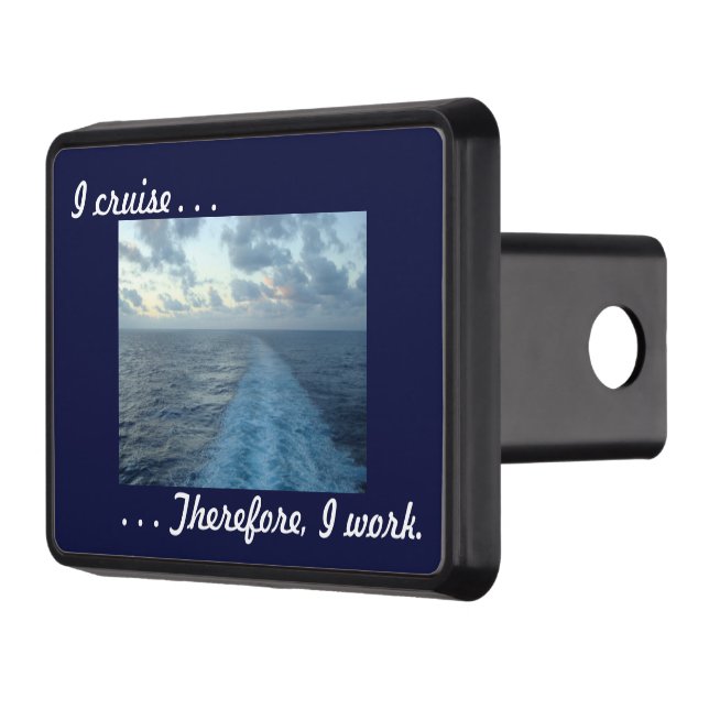 I cruise Therefore Blue Trailer Hitch Cover (Left)