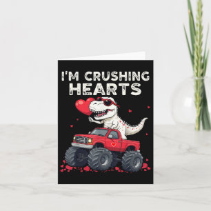 I Crush Heart Valentines Day Monster Truck Toddler Card