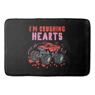 I Crush Hearts Monster Truck Toddler Boys Valentin Bath Mat