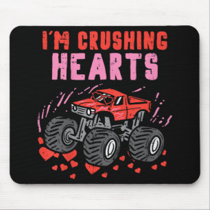 I Crush Hearts Monster Truck Toddler Boys Valentin Mouse Pad