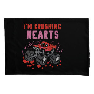 I Crush Hearts Monster Truck Toddler Boys Valentin Pillowcase