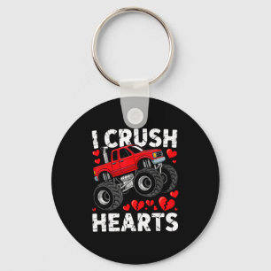 I Crush Hearts Valentine Monster Truck Boys Toddle Keychain