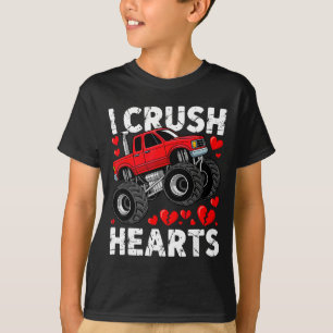 I Crush Hearts Valentine Monster Truck Boys Toddle T-Shirt