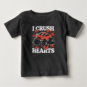 I Crush Hearts Valentine's Day Monster Truck Baby T-Shirt