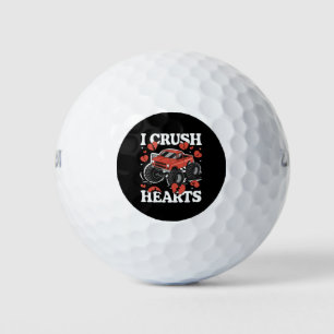 I Crush Hearts Valentine's Day Monster Truck Golf Balls
