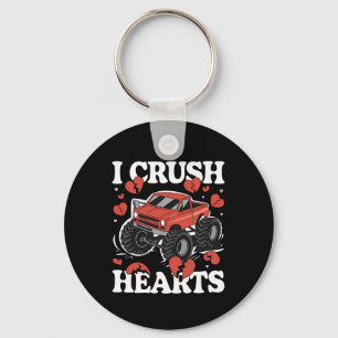 I Crush Hearts Valentine's Day Monster Truck Keychain