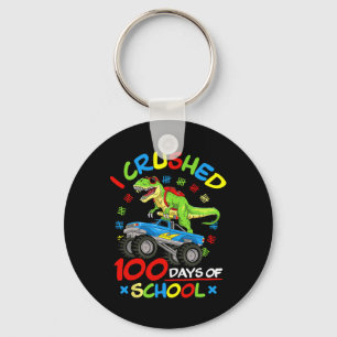 I Crushed 100 Days Of School Boys Monster Truck  Keychain