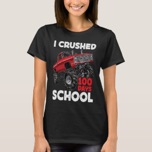 I Crushed 100 Days Of School  Boys Monster Truck T-Shirt