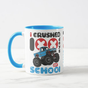 I crushed 100 days of school cute monster truck  mug