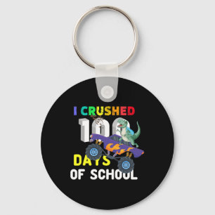 I Crushed 100 Days Of School Fun Truck Lovers Tees Keychain