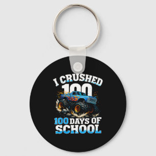 I Crushed 100 Days Of School Monster Truck 100th D Keychain