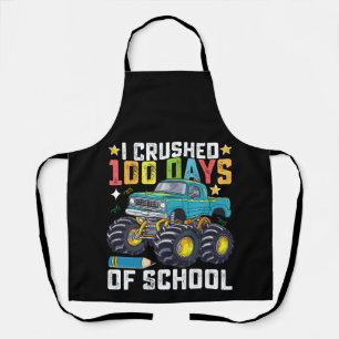 I Crushed 100 Days Of School Monster Truck Apron