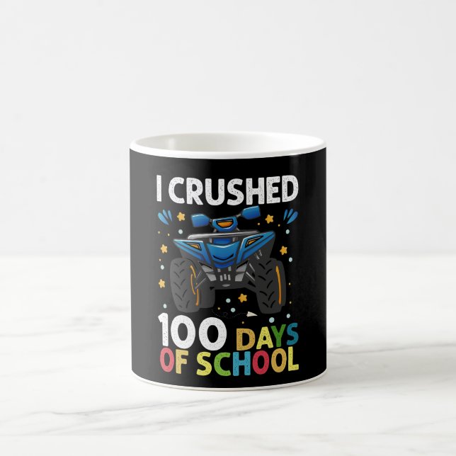 I Crushed 100 Days of School Monster Truck Boys Coffee Mug (Center)