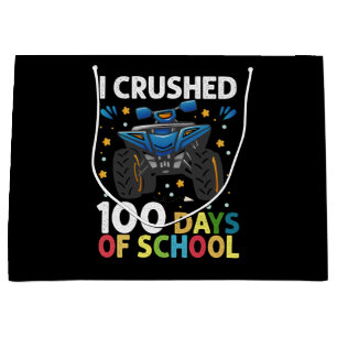 I Crushed 100 Days of School Monster Truck Boys Large Gift Bag
