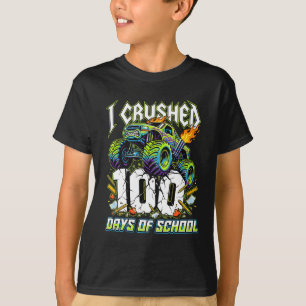 I Crushed 100 Days of School Monster Truck Boys T-Shirt