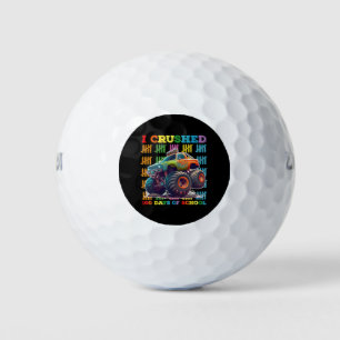 I Crushed 100 Days Of School Monster Truck Golf Balls