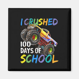 I Crushed 100 Days Of School Monster Truck Kids Bo Magnet