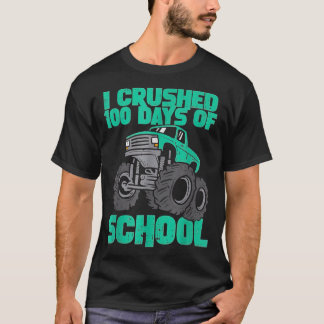 I Crushed 100 Days Of School Monster Truck Kids Bo T-Shirt