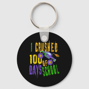 I Crushed 100 Days of School  - Monster Truck Love Keychain