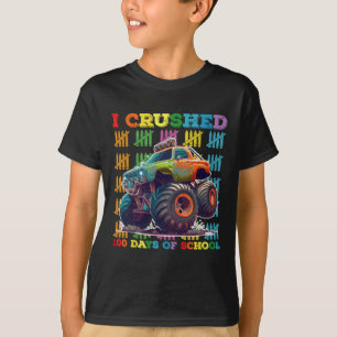 I Crushed 100 Days Of School Monster Truck T-Shirt