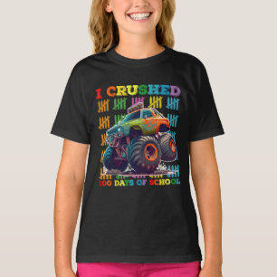 I Crushed 100 Days Of School Monster Truck T-Shirt