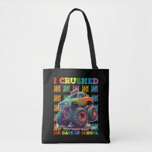 I Crushed 100 Days Of School Monster Truck Tote Bag