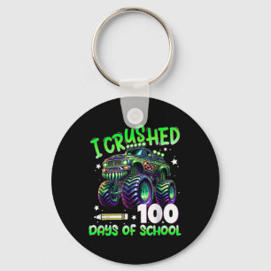 I Crushed 100 Days Of School Truck 100th Day Of Sc Keychain