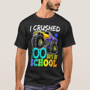 I Crushed 100 Days Of School TShirt Boys Monster T