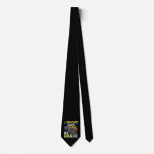 I Crushed 1st Grade Monster Truck Funny Graduation Tie