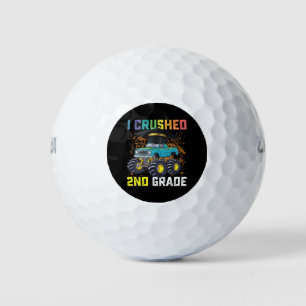 I Crushed 2nd Grade Monster Truck Graduation Golf Balls