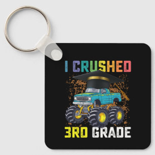 I Crushed 3rd Grade Monster Truck Graduation Keychain