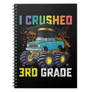 I Crushed 3rd Grade Monster Truck Graduation Notebook