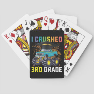 I Crushed 3rd Grade Monster Truck Graduation Playing Cards