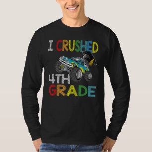 I Crushed 4th Grade Graduation Boys Monster Truck T-Shirt
