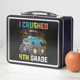 I Crushed 4th Grade Monster Truck Graduation Metal Lunch Box