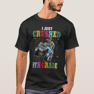I Crushed 5th Grade  Graduation Boys Monster Truck T-Shirt