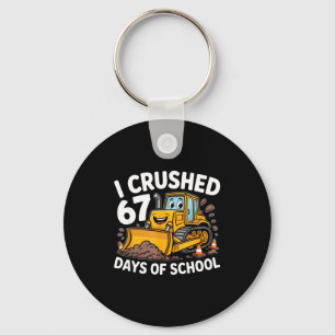 I Crushed 67 Days Of School 67th Day Of School Boy Keychain