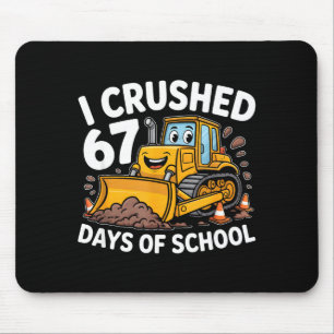 I Crushed 67 Days Of School 67th Day Of School Boy Mouse Pad